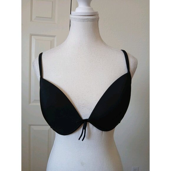 Victorias Secret Womens Bikini Top 34DD Black Beach Swimming Summer - Picture 1 of 10